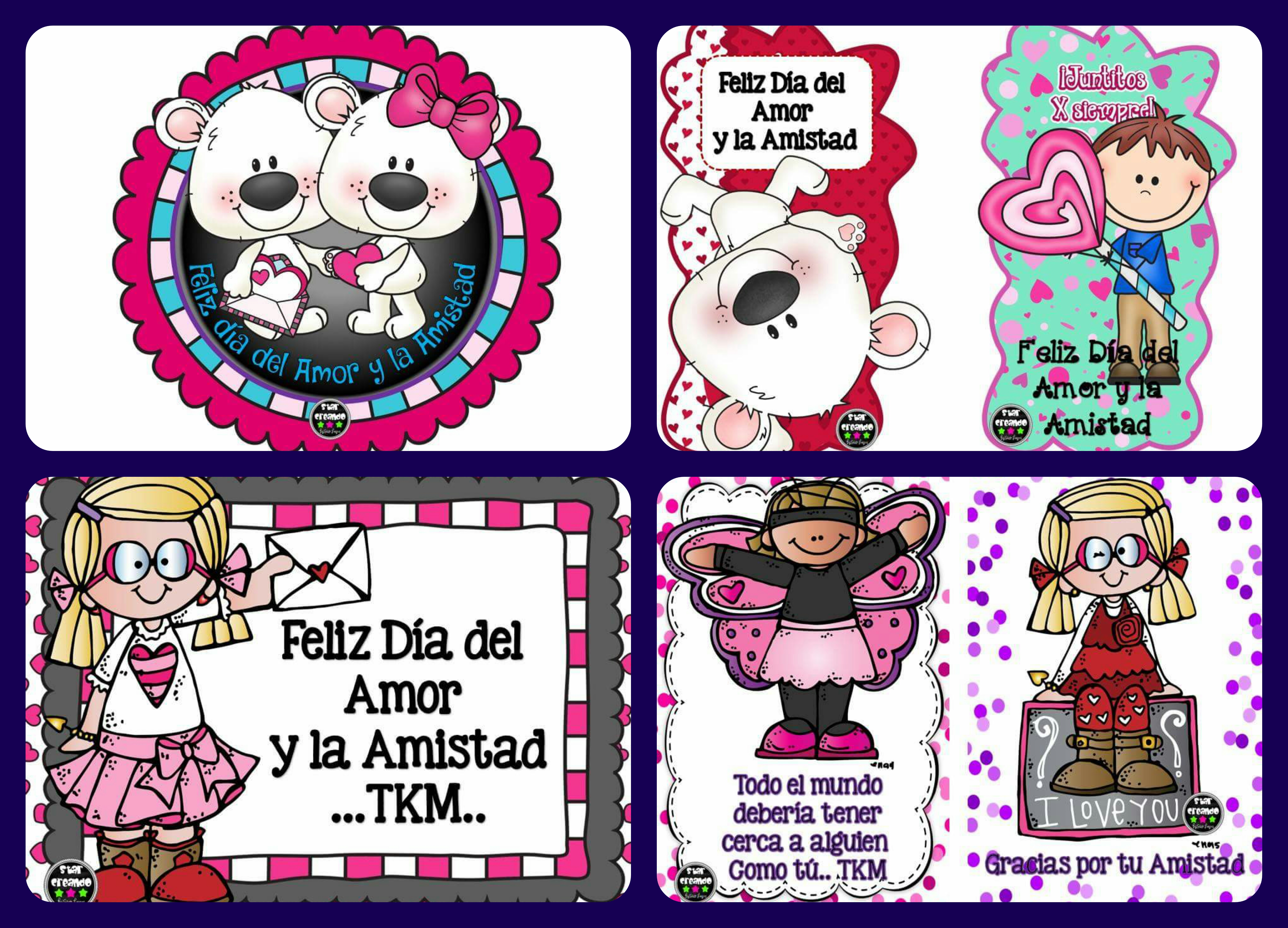 Preciosas tarjetas parte felicitar el día del amor y de la amistad –  Imagenes Educativas