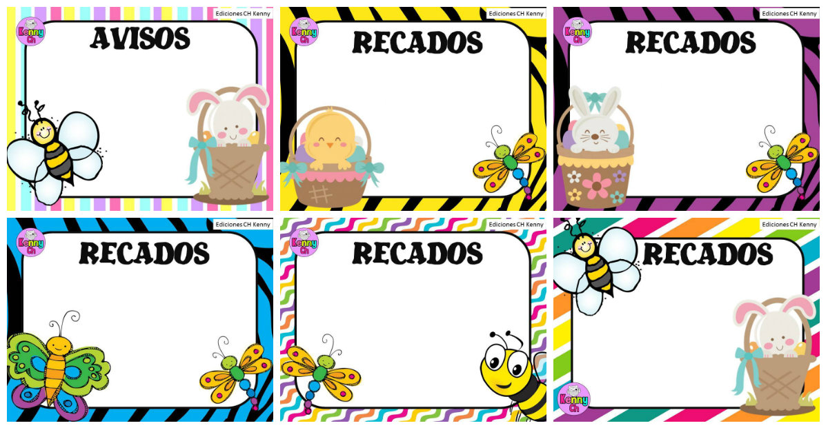 Carteles para notas avisos y recados Portada – Imagenes Educativas