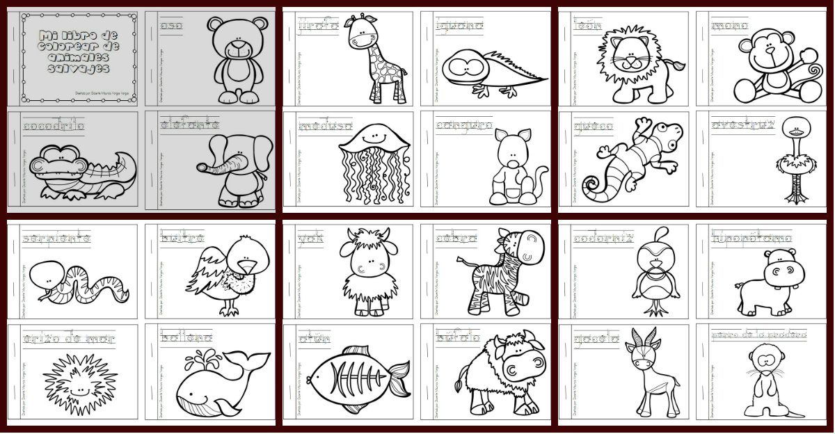 Mi libro de colorear de animales salvajes PORTADA – Imagenes Educativas