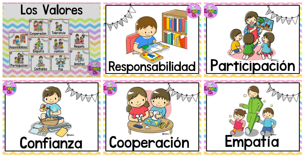 Tarjetas imprimibles para trabajar los valores. Ideales para decorar – Imagenes Educativas