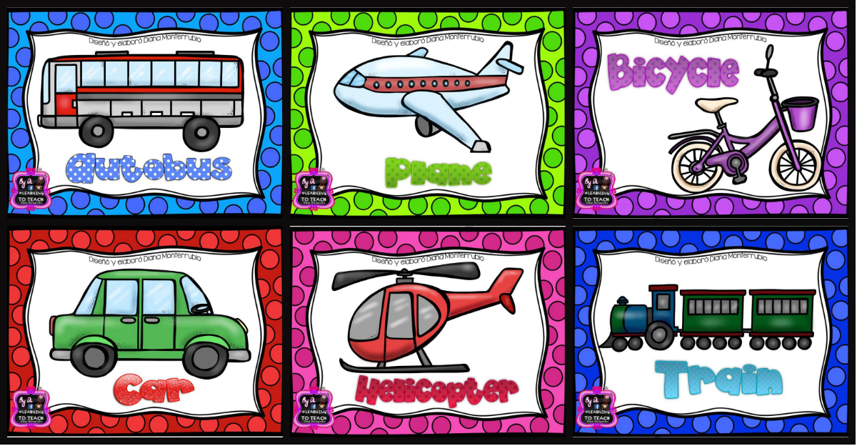 Memorama y tarjetas MEDIOS DE TRANSPORTE PORTADA – Imagenes Educativas