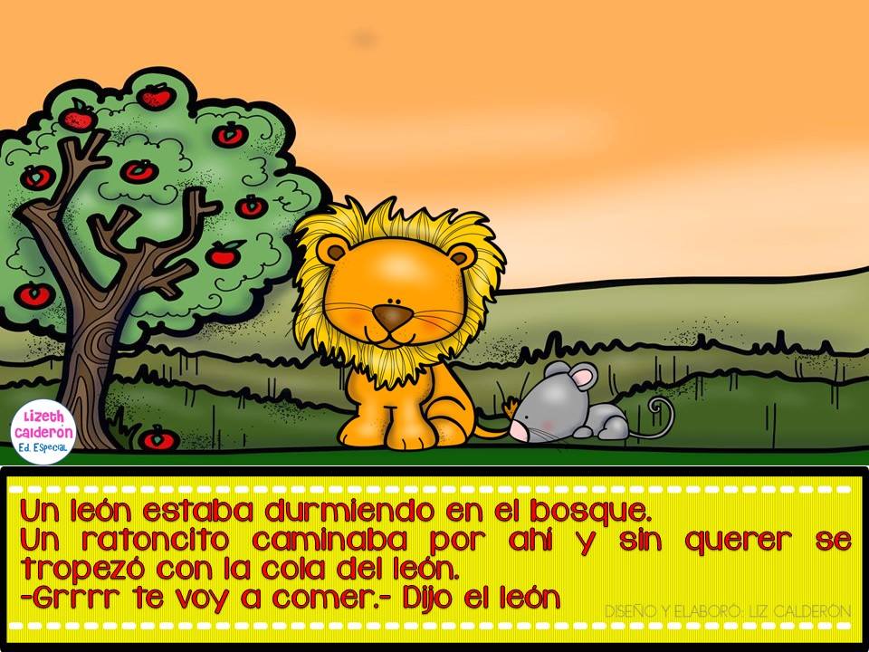 fábula el león y el ratón 2 imagenes educativas