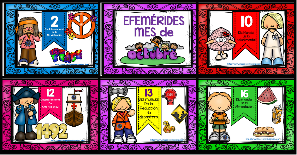 Efemérides Mes de octubre 2017, para tu PERIÓDICO MURAL – Imagenes  Educativas