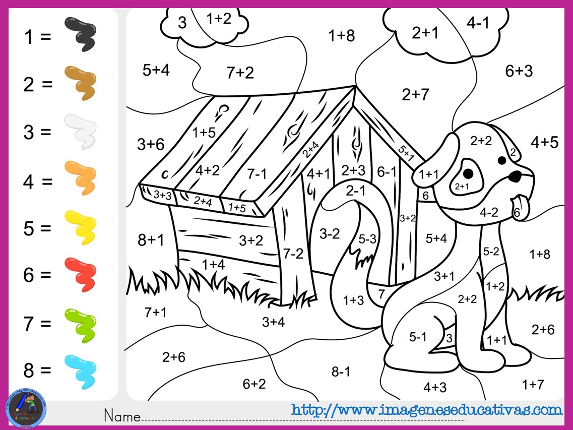 fichas-de-matematicas-para-sumar-y-colorear-dibujo-5 ...