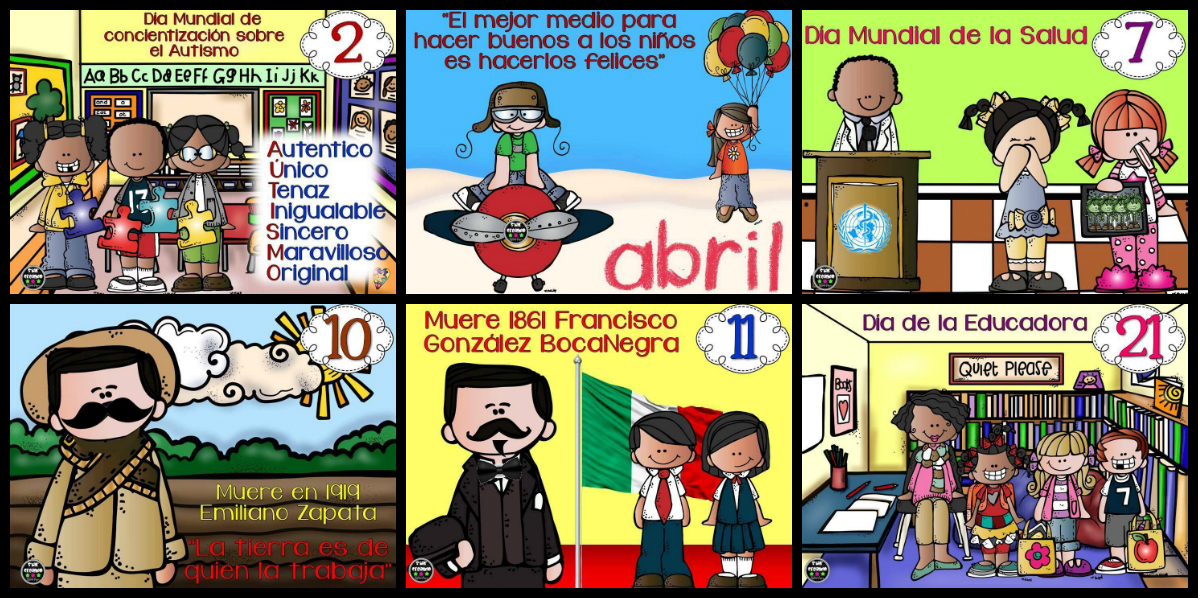 Efemérides Abril color Star Creando portada – Imagenes Educativas