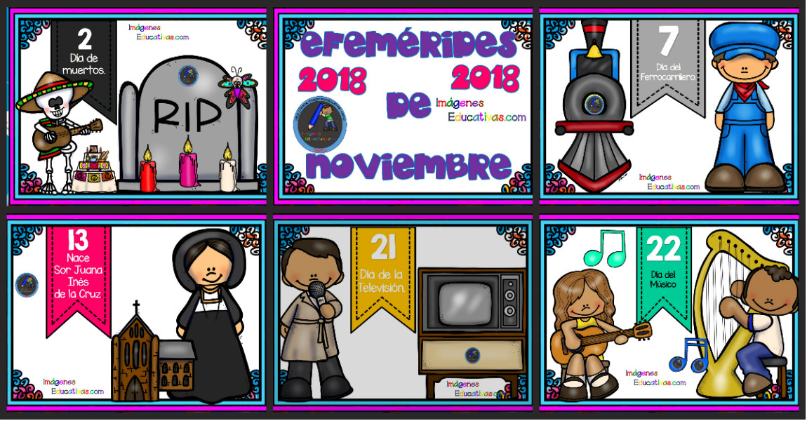 Efemérides NOVIEMBRE 2018 PORTADA – Imagenes Educativas