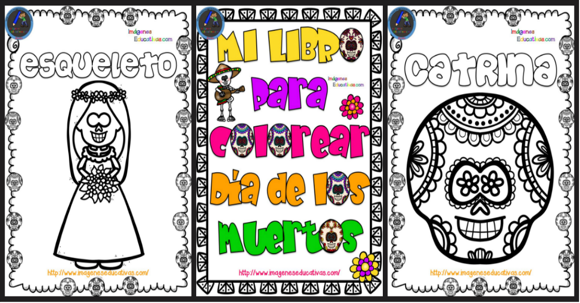 Mi libro para colorear dia de los muertos PORTADA – Imagenes Educativas