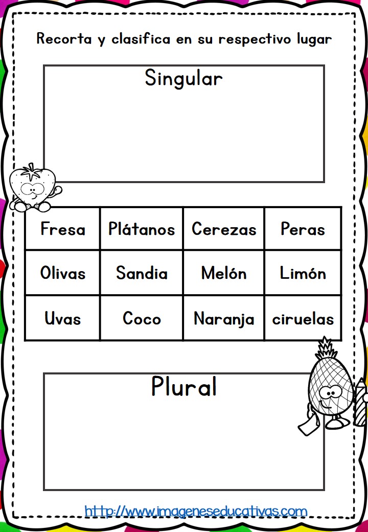 Mini Librito De Los Plurales Y Singulares 2018 3 Imagenes Educativas