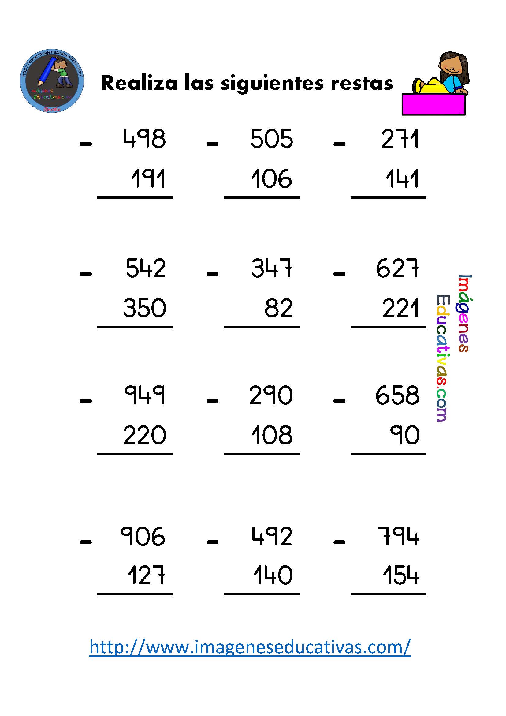 Restas 3 cifras con y sin llevada 2 p gina 49 imagenes educativas