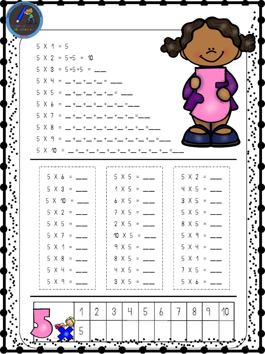 Hojas Para Repasar Las Tablas De Multiplicar 4 Imagenes Educativas