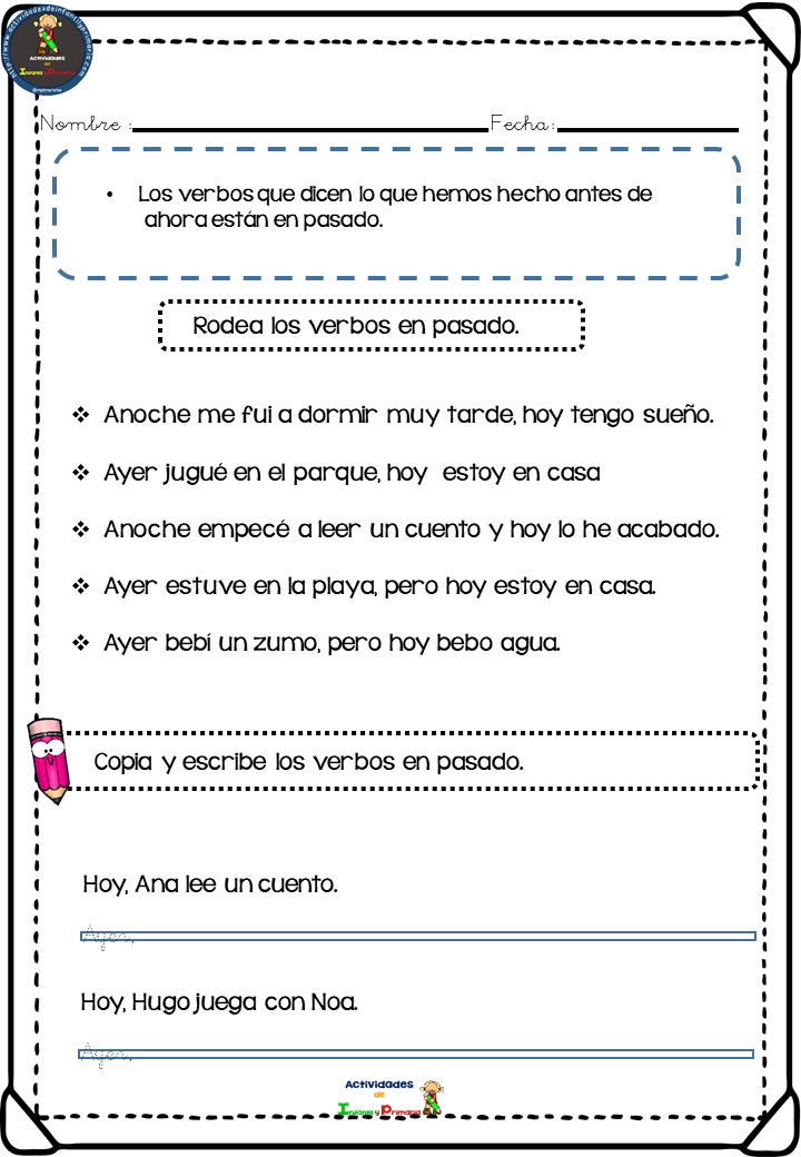 el-verbo-ficha-interactiva-spanish-writing-1st-grade-writing-spanish-classroom