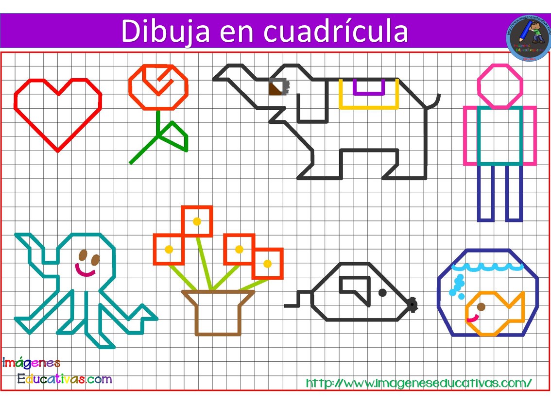 BONITOS DIBUJOS EN CUADRÍCULA PARA COPIAR - Imagenes Educativas