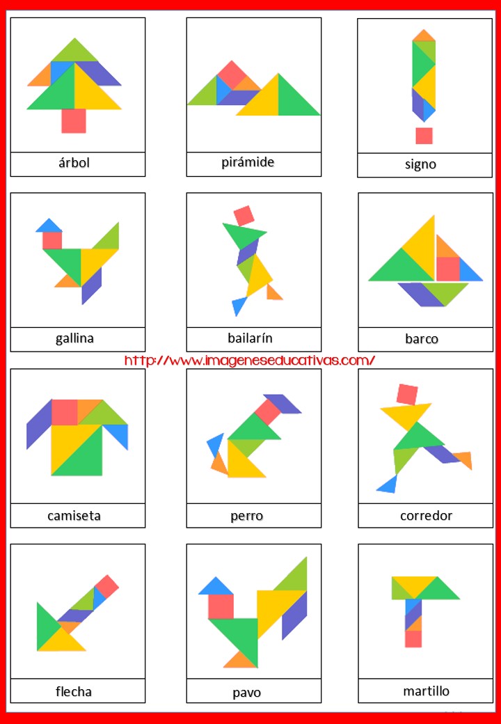 Figuras plantillas incluidas Tangram -Orientacion Andujar