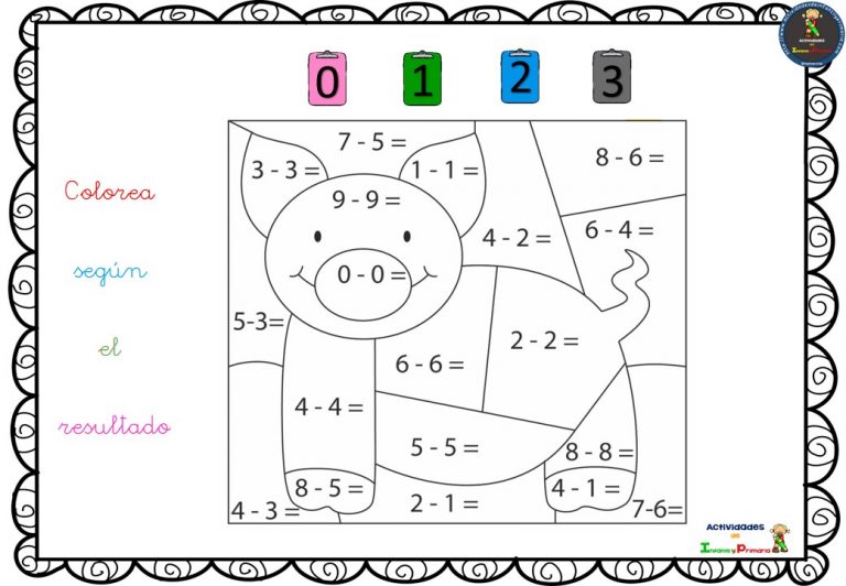 Recopilatorio de fichas para colorear con sumas y restas - Imagenes ...