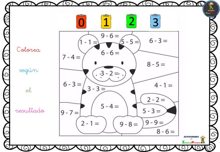 Recopilatorio de fichas para colorear con sumas y restas - Imagenes ...
