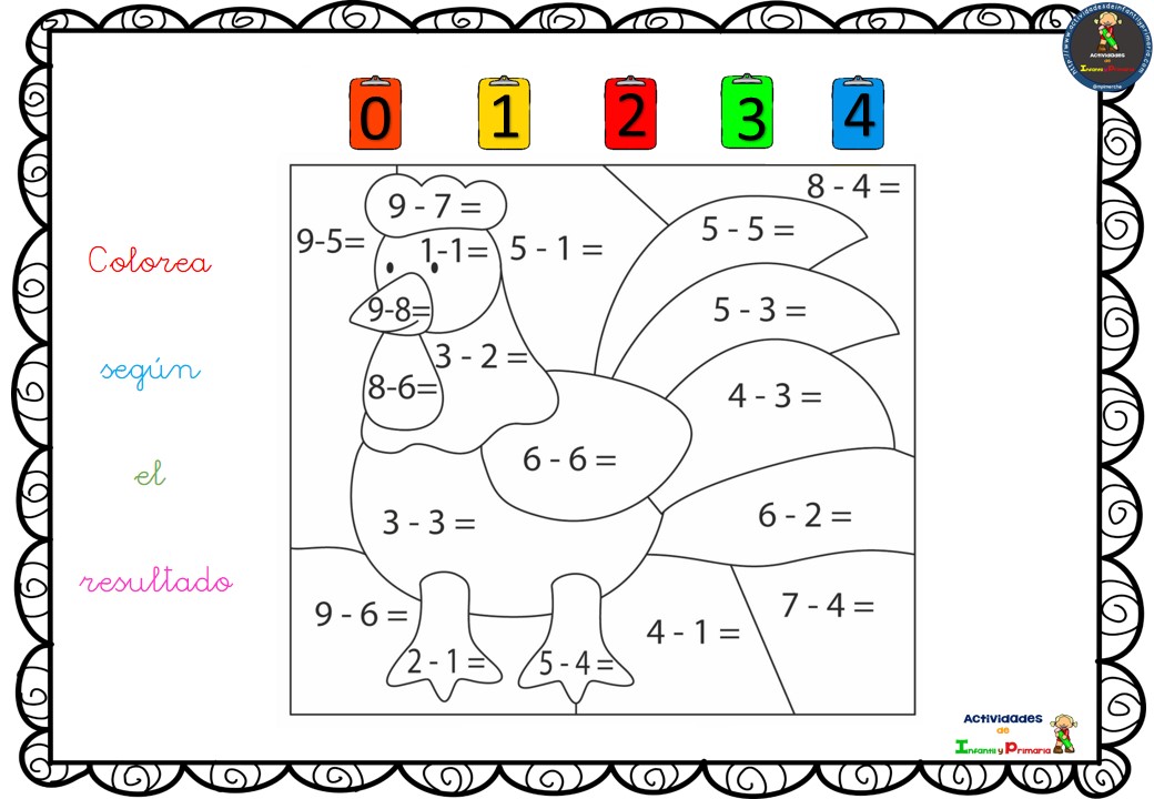 Recopilatorio de fichas para colorear con sumas y restas - Imagenes ...