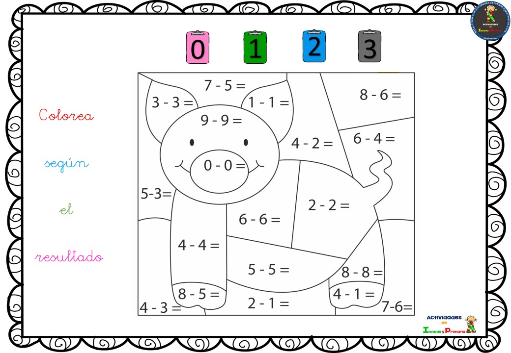 Colorea Según El Resultado Resolviendo Sumas Y Restas 7 Imagenes