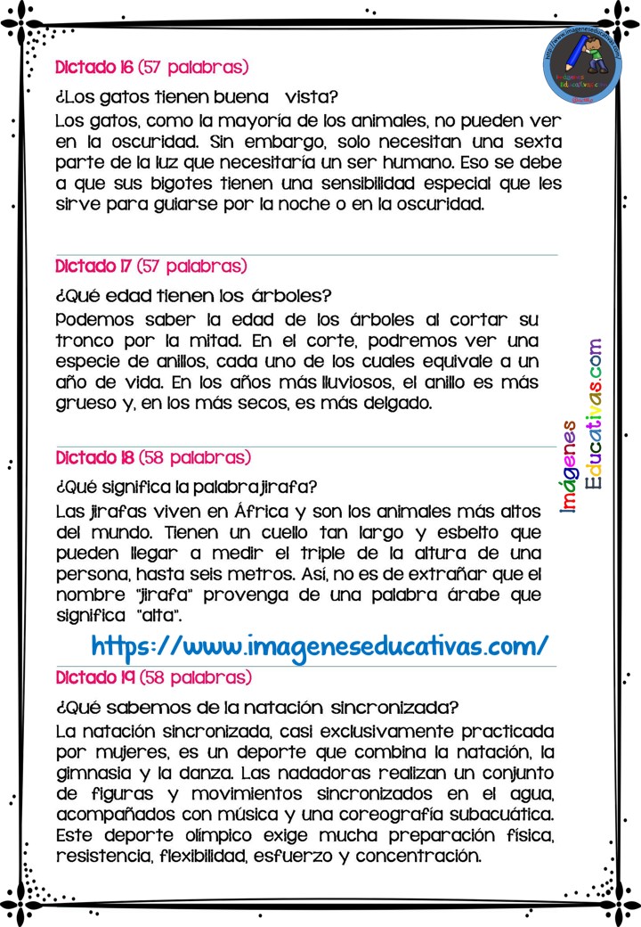 30 DICTADOS PARA PRIMARIA 1º 2º Y 3º CICLO (5) Imagenes Educativas