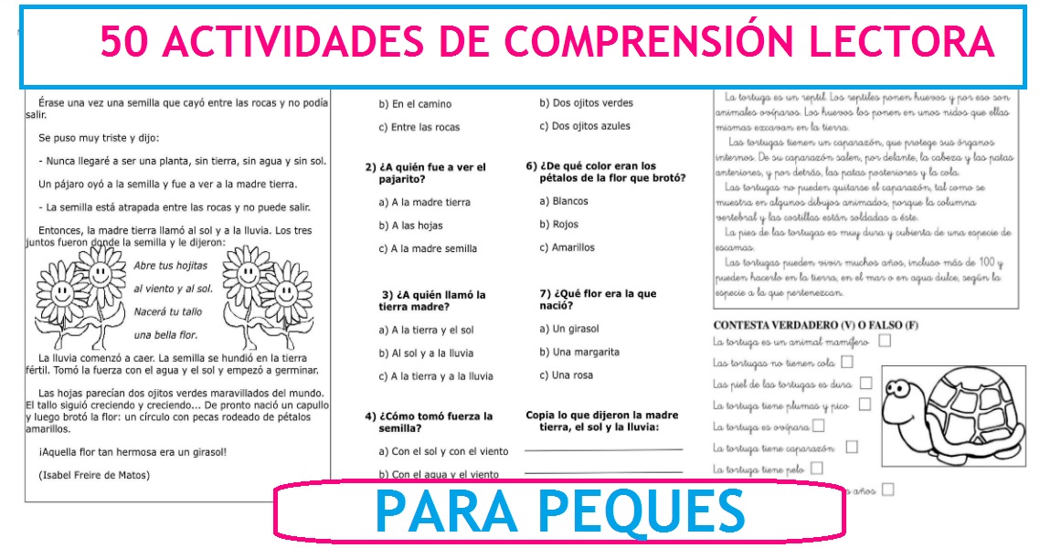 50 Actividades de compresión lectora para peques - Imagenes Educativas