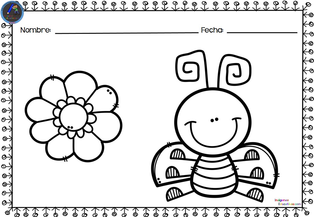 Colección de fichas para colorear. Motivos primavera (4 ...