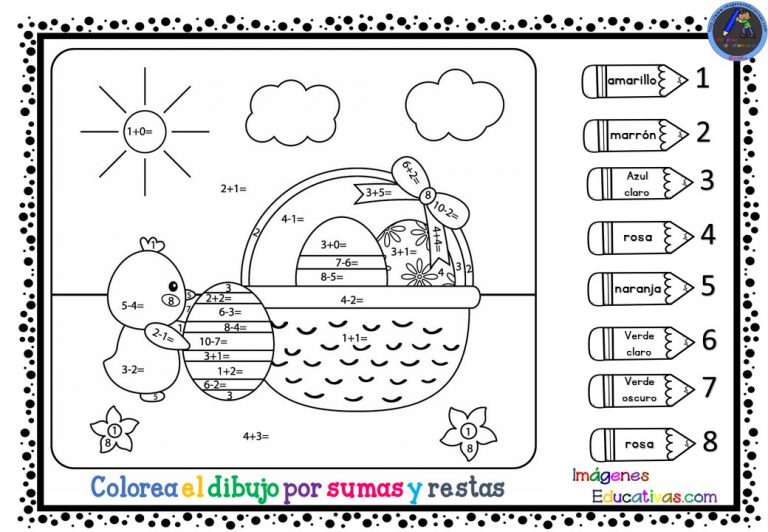 Recopilatorio de fichas para colorear con sumas y restas - Imagenes ...