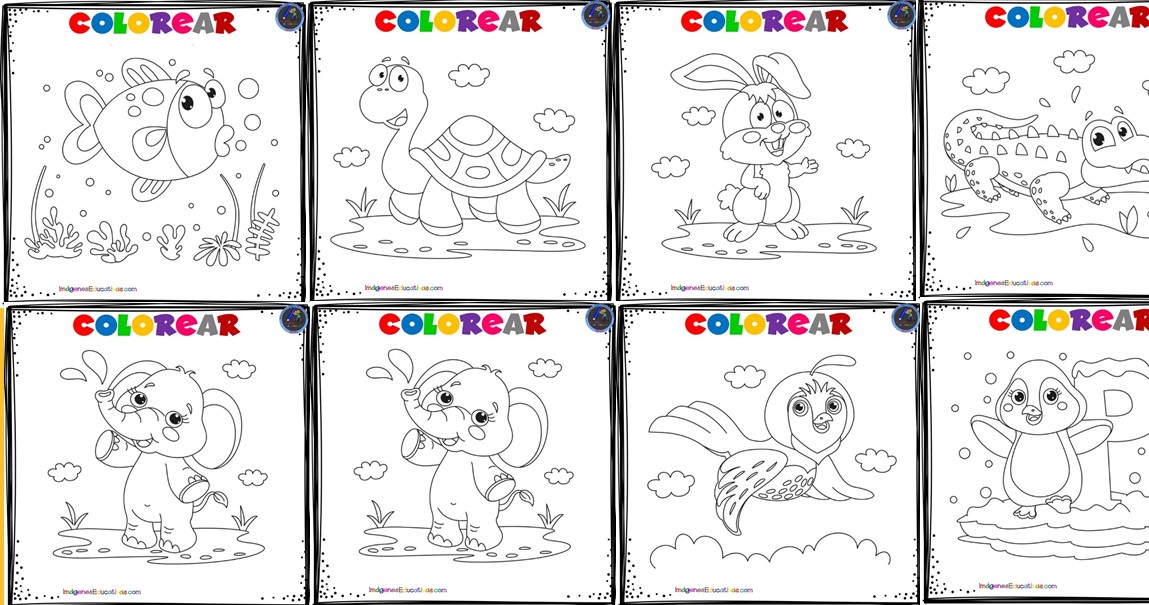 Mi cuaderno para colorear ANIMALES – Imagenes Educativas