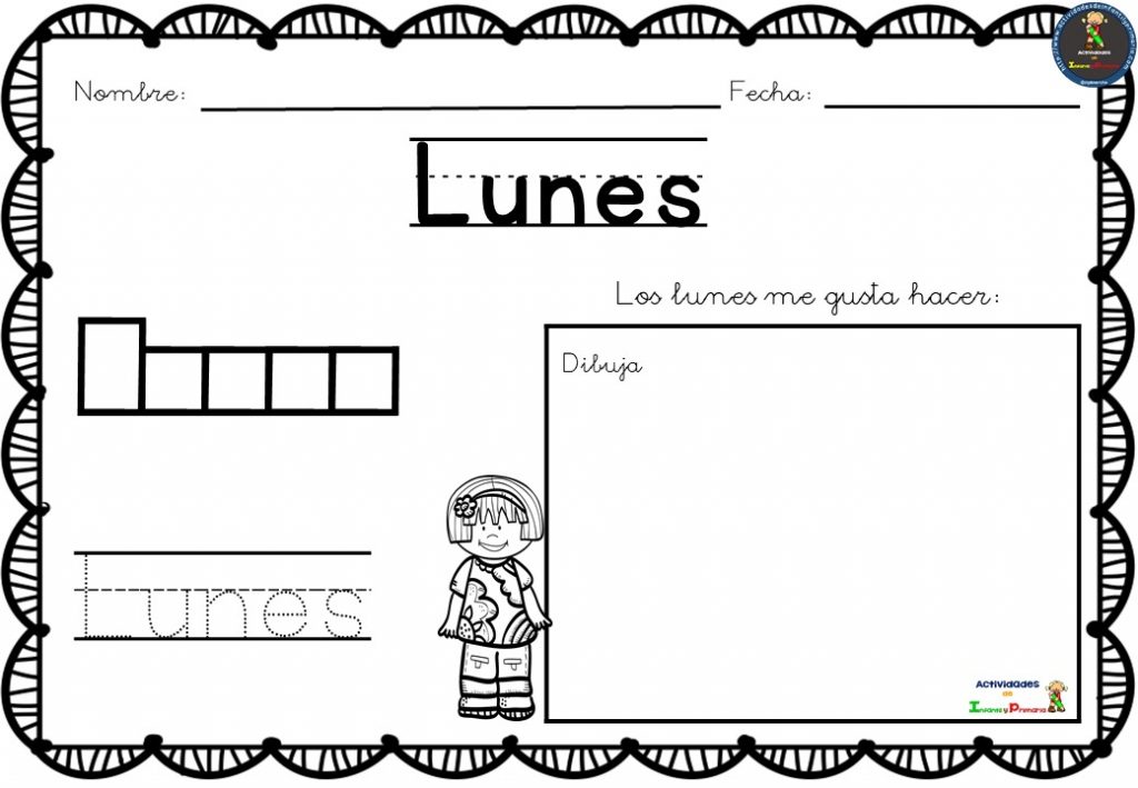 Actividades los días de la semana - Imagenes Educativas