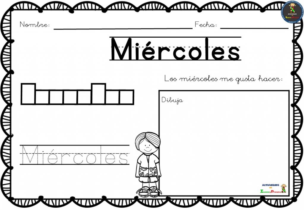 Actividades los días de la semana - Imagenes Educativas