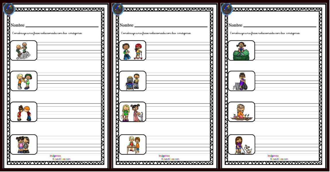 Ejercicio de escritura creativa para crear oraciones - Imagenes Educativas