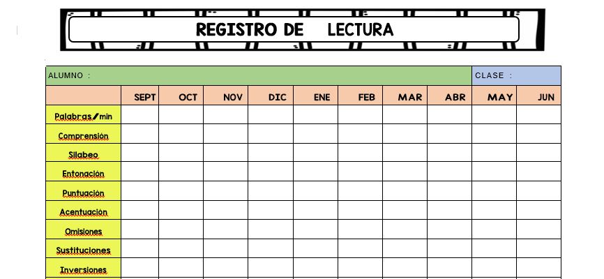 Plantilla de registro de lectura concluida