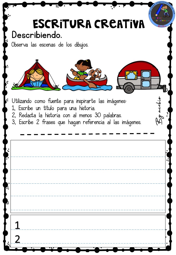 Escritura creativa fichas (1) – Imagenes Educativas