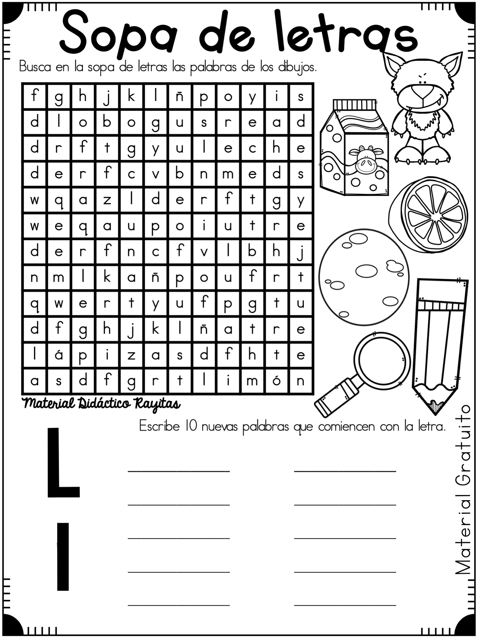 Abecedario Sopa De Letras Imagenes Educativas