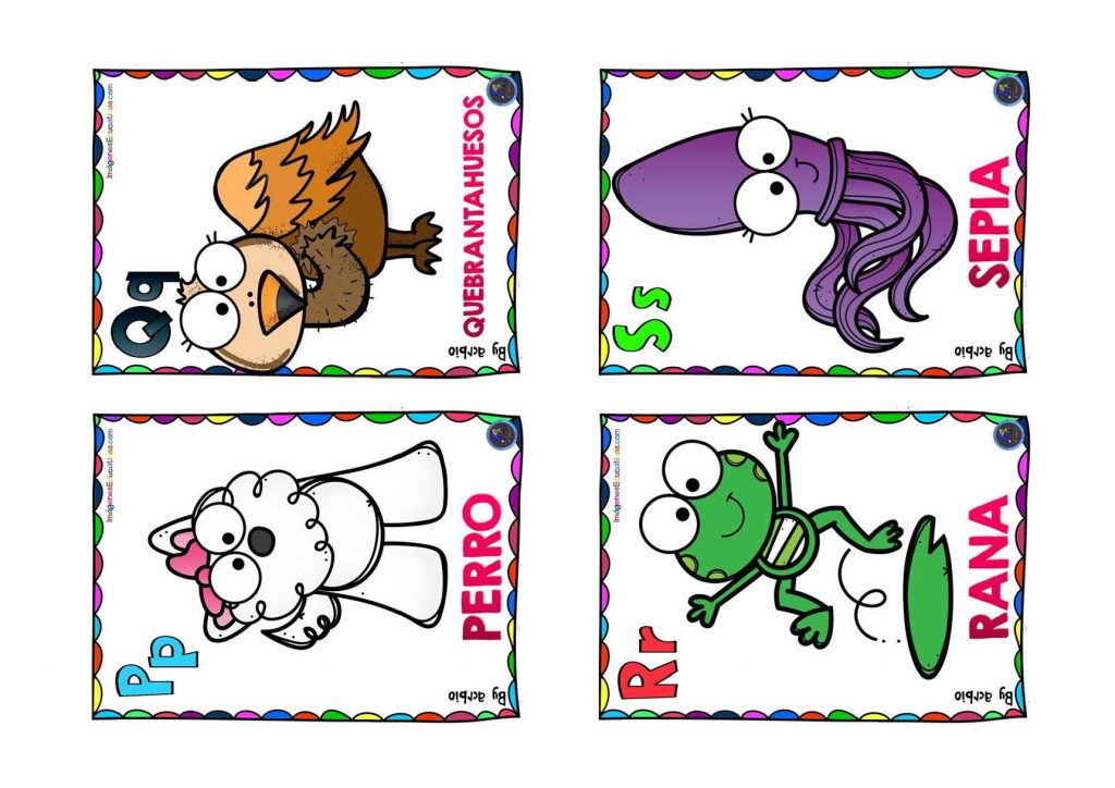 ABECEDARIO DE ANIMALES EN TARJETAS PARA PLASTIFICAR + LOTERÍA + BINGO 3 ...
