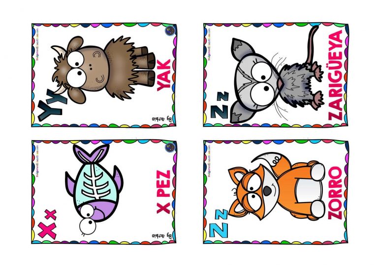 ABECEDARIO DE ANIMALES EN TARJETAS PARA PLASTIFICAR + LOTERÍA + BINGO 3 ...