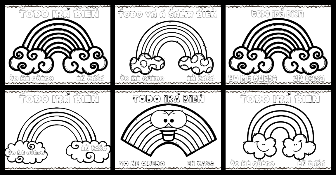 Plantillas Dibujos De Arcoiris En Balcones Yomequedoencasa Imagenes Educativas