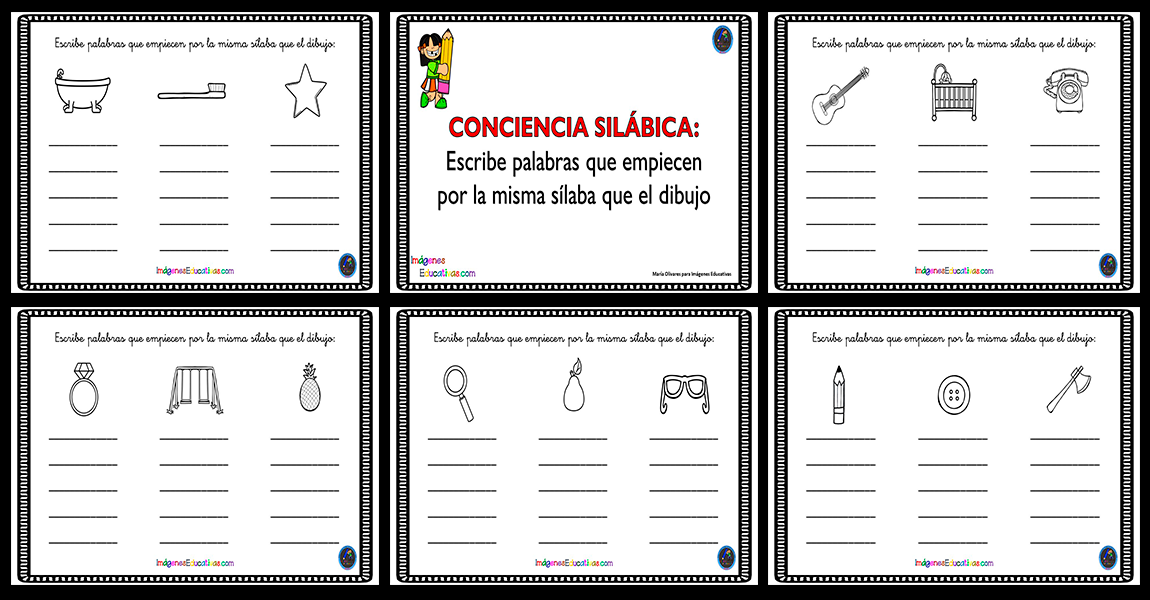 Conciencia silábica: Escribe palabras que empiecen por la misma sílaba que el dibujo – Imagenes Educativas Conciencia silábica: Escribe palabras que empiecen por la misma sílaba que el dibujo – Imagenes Educativas