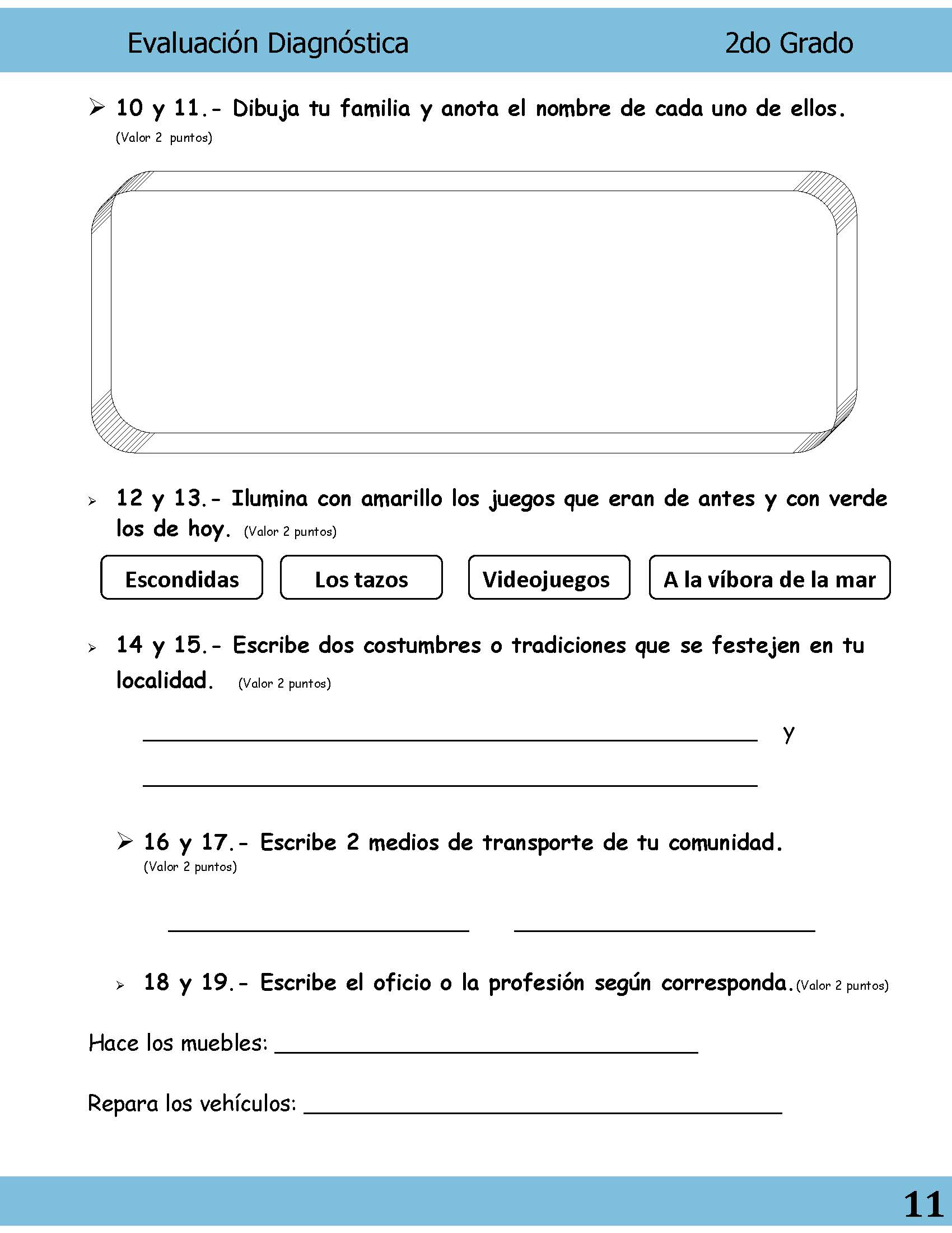 EvaluaciÓn DiagnÓstica 2do Gradopágina11 Imagenes Educativas