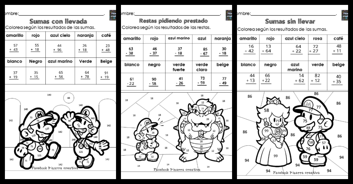 OPERACIONES MATEMÁTICAS fichas para colorear – Imagenes Educativas OPERACIONES MATEMÁTICAS fichas para colorear – Imagenes Educativas