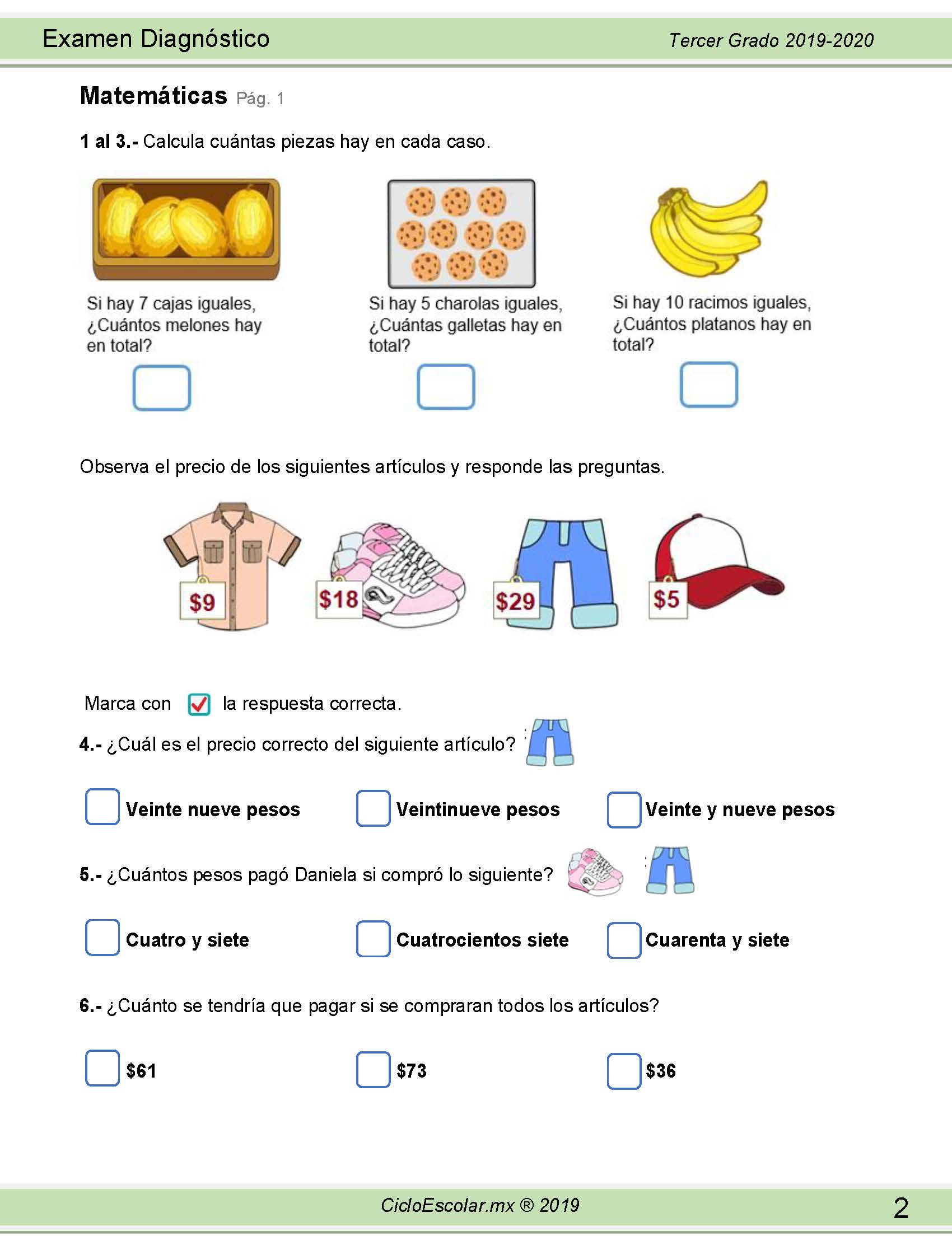 Examen Trimestral Tercer Grado 2022 - Reverasite