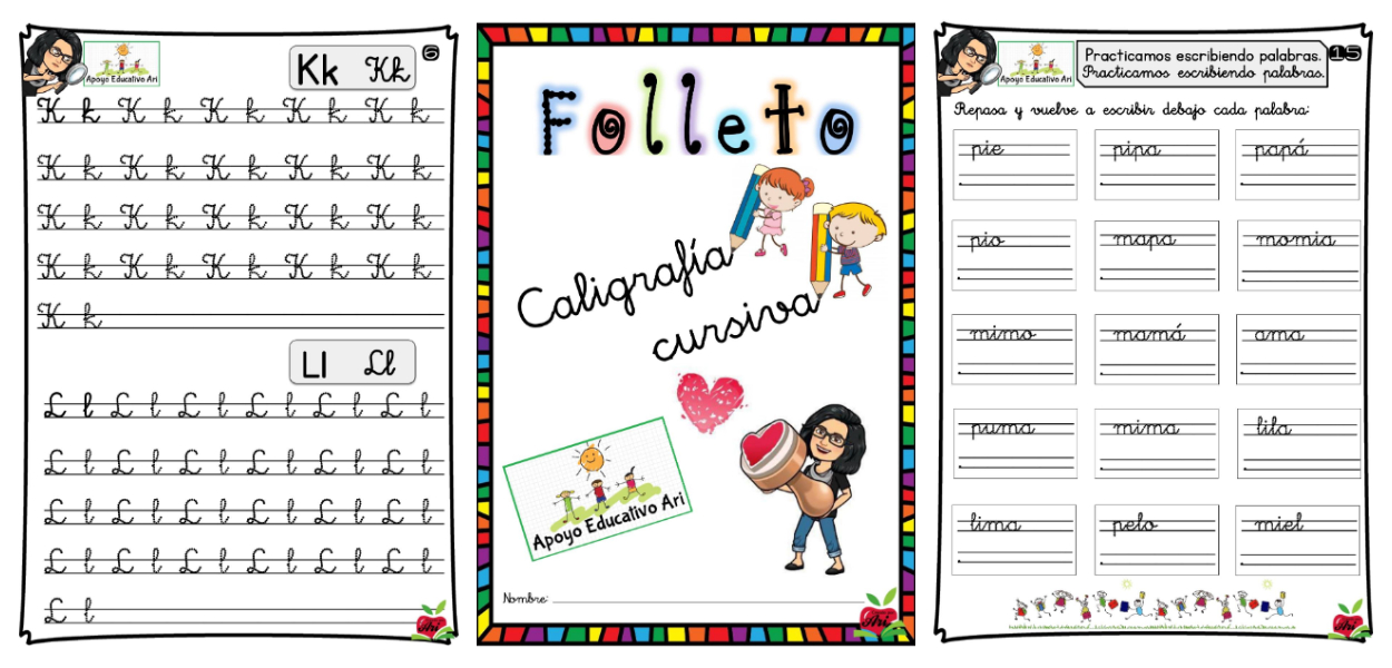 FOLLETO CALIGRAFÍA CURSIVA PORTADA – Imagenes Educativas