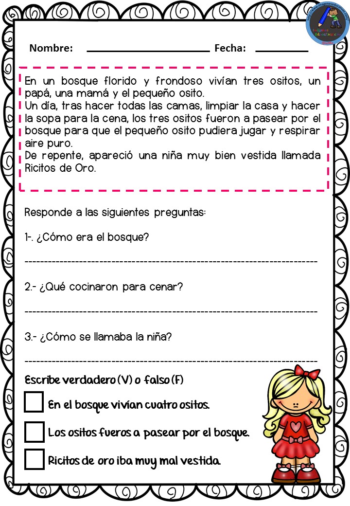 COMPRENSI N LECTORA TEXTOS CORTOS CUENTOS CL SICOS 5 Imagenes 