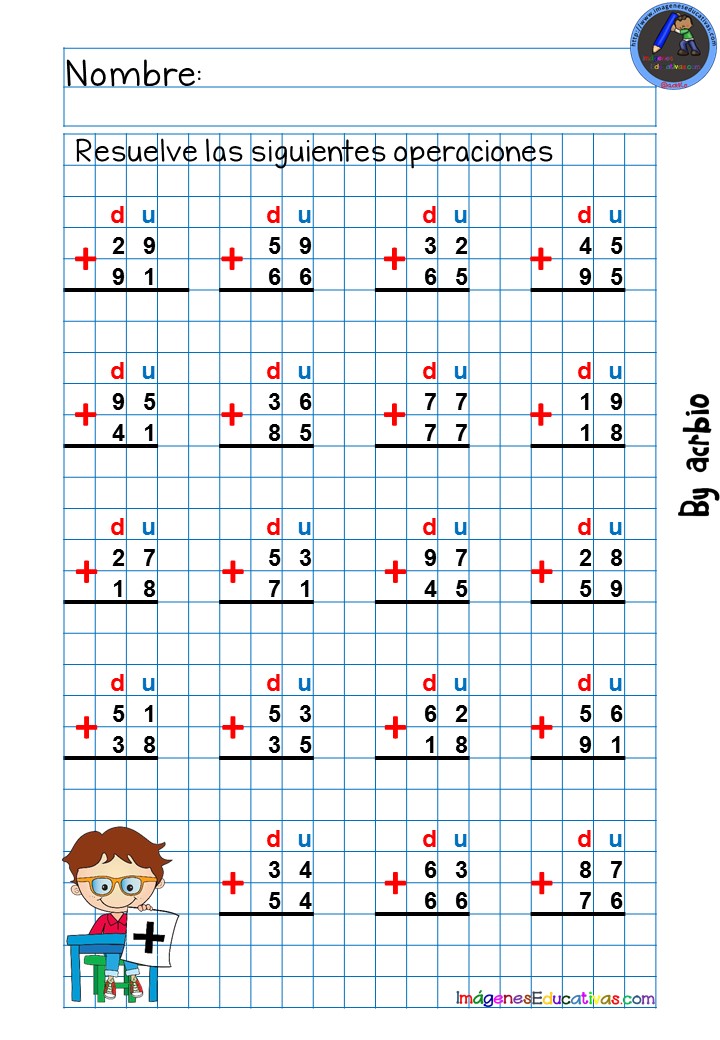 SUMAS PARA PRIMARIA DOS CIFRAS 2 Imagenes Educativas