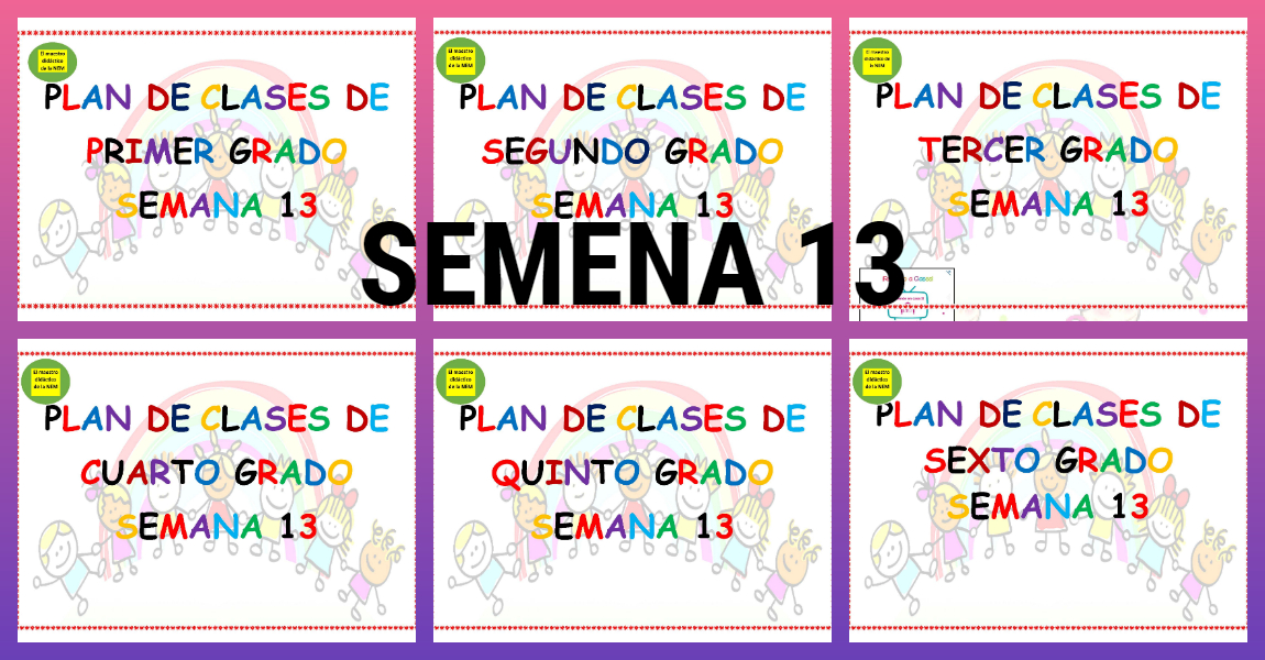 PLANIFICACIÓN SEMANA 13 DEL 16 AL 20 de NOVIEMBRE PORTADA – Imagenes  Educativas