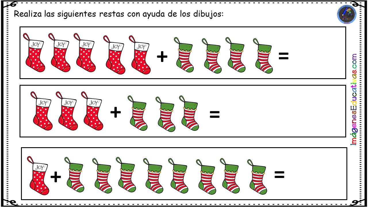 Sumas Navidad 3 Imagenes Educativas