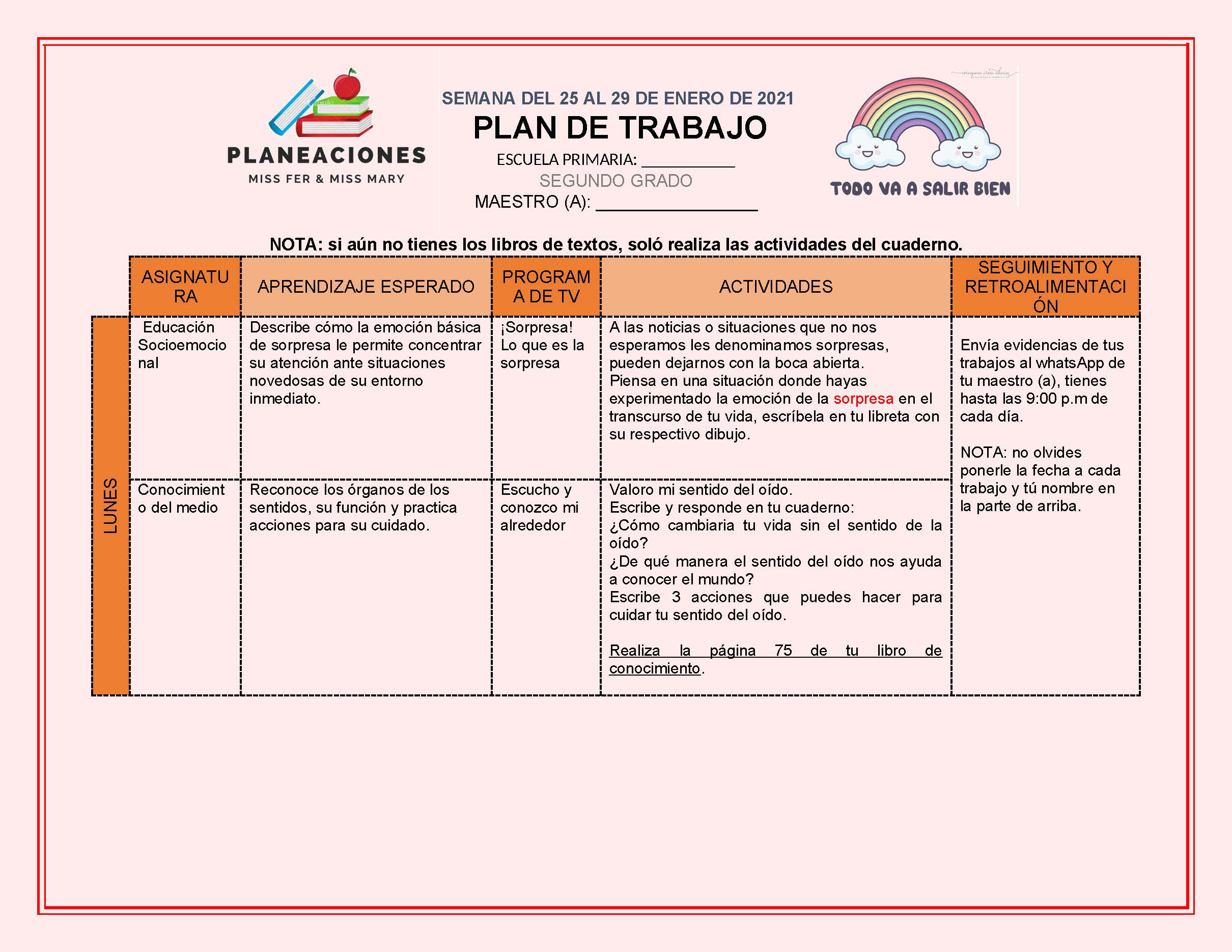 PLAN DE TRABAJO SEMANA 20 del 25 AL 29 de ENERO GRADOS 4º,5º Y 6º TODAS ...
