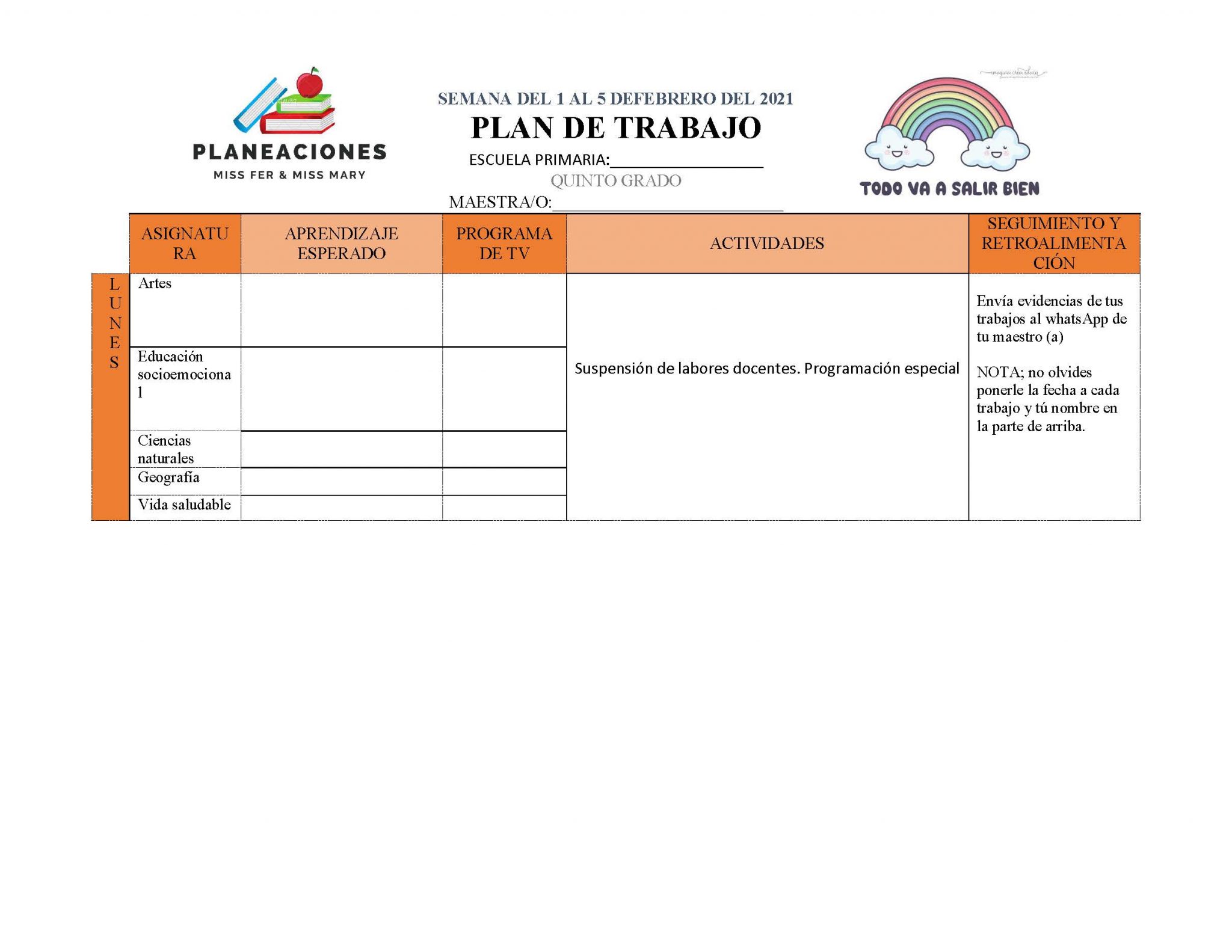 PLAN DE TRABAJO SEMANA 21 del 01 AL 05 de FEBRERO GRADOS 4º,5º Y 6º ...
