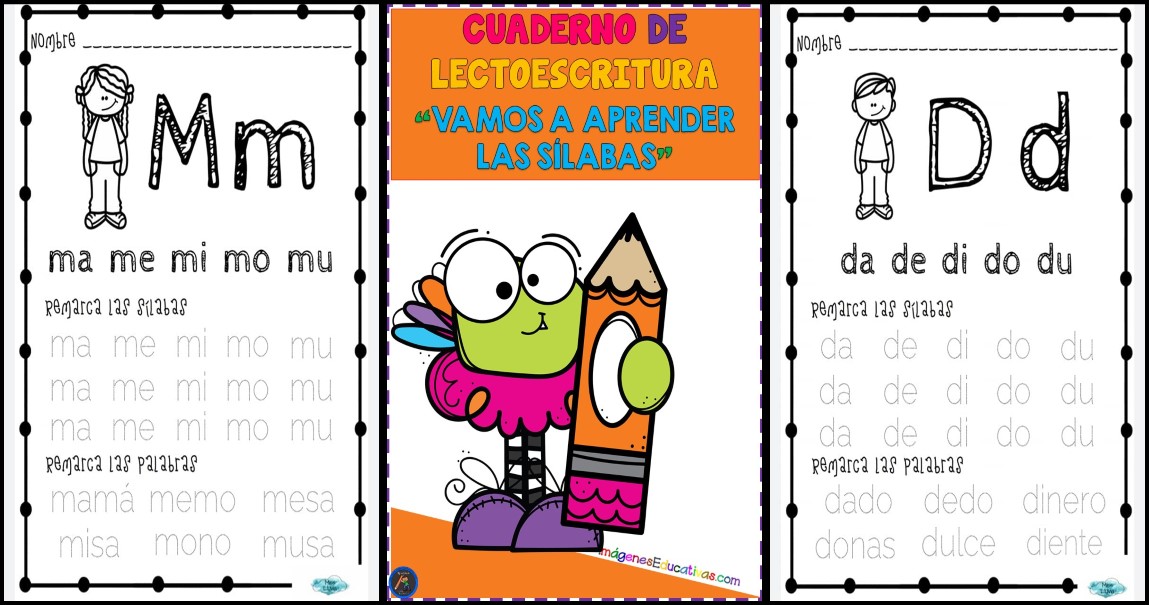 LECTOESCRITURA CUADERNO PARA PRENDER LAS SÍLABAS PORTADA – Imagenes  Educativas