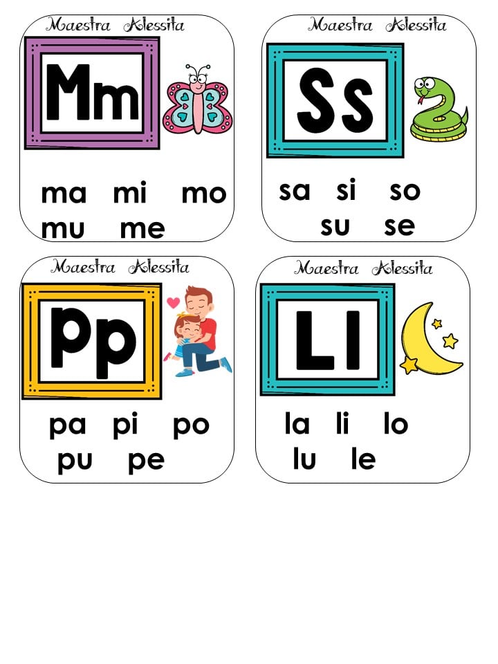 Tarjetas De SÍlabas 6 Imagenes Educativas