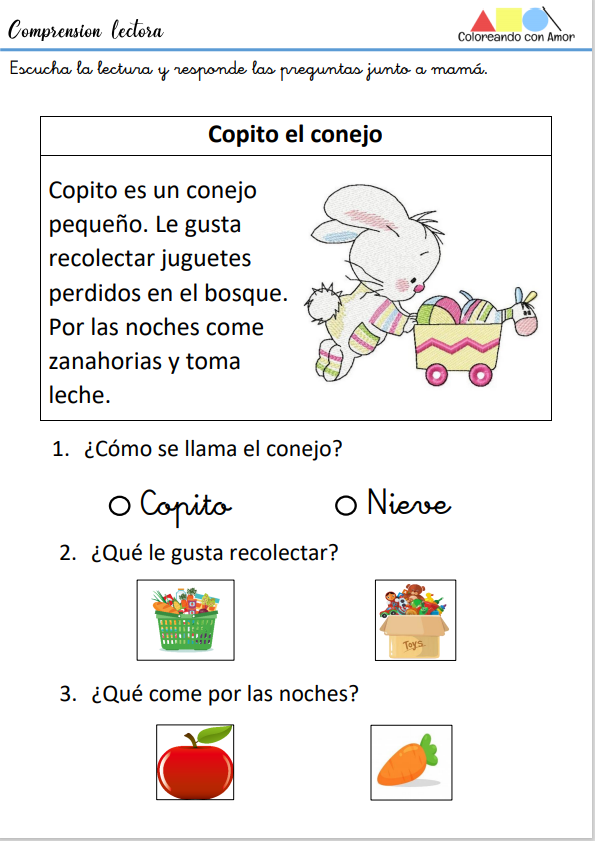 Cuaderno De ComprensiÓn Lectora 3 AÑos Inicial 15 Imagenes Educativas