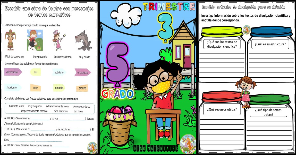 CUADERNO DE REPASO TERCER TRIMESTRE PARA 5º GRADO + DE 100 HOJAS